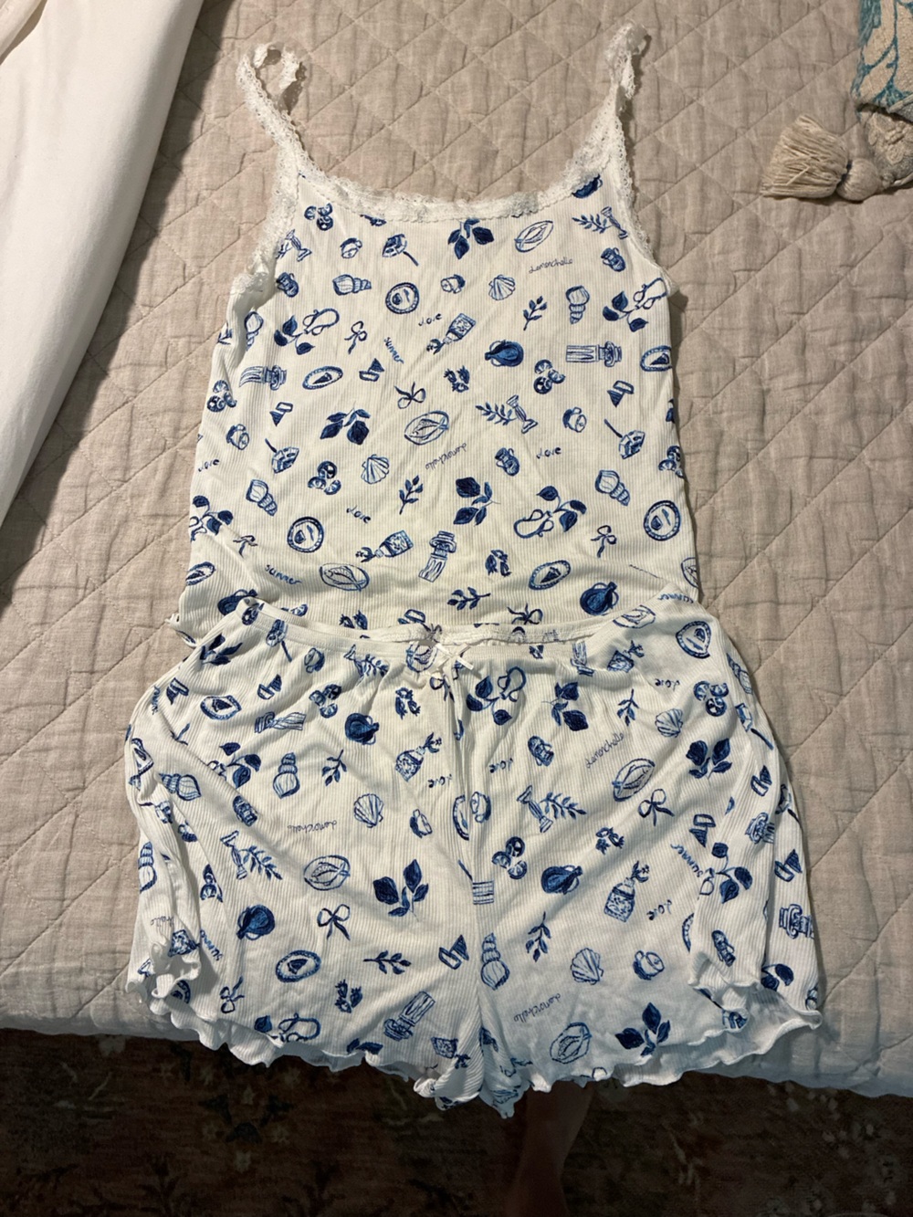 Target Blue and White Printed Pajama Set